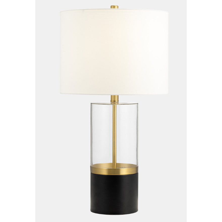 Lampara de mesa Cylinder color negro y blanco