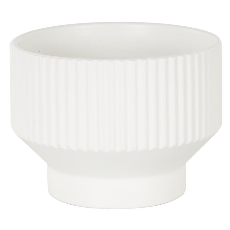 Maceta de Ceramica, Blanca 10"