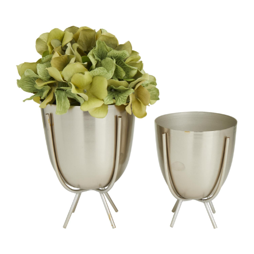 Set de 2 Macetas de Metal pequeña y mediana