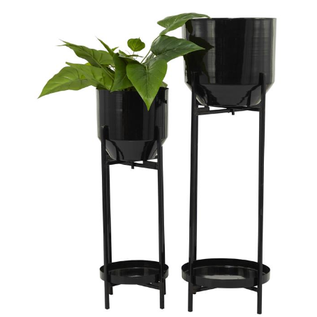 Set de 2 Maceta de Metal mediana y grande