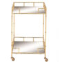 Carrito de Bar con 2 Estantes Espejados