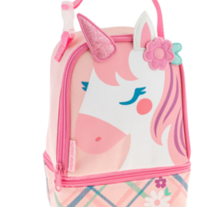 Lonchera diseño de unicornio con flores color rosa