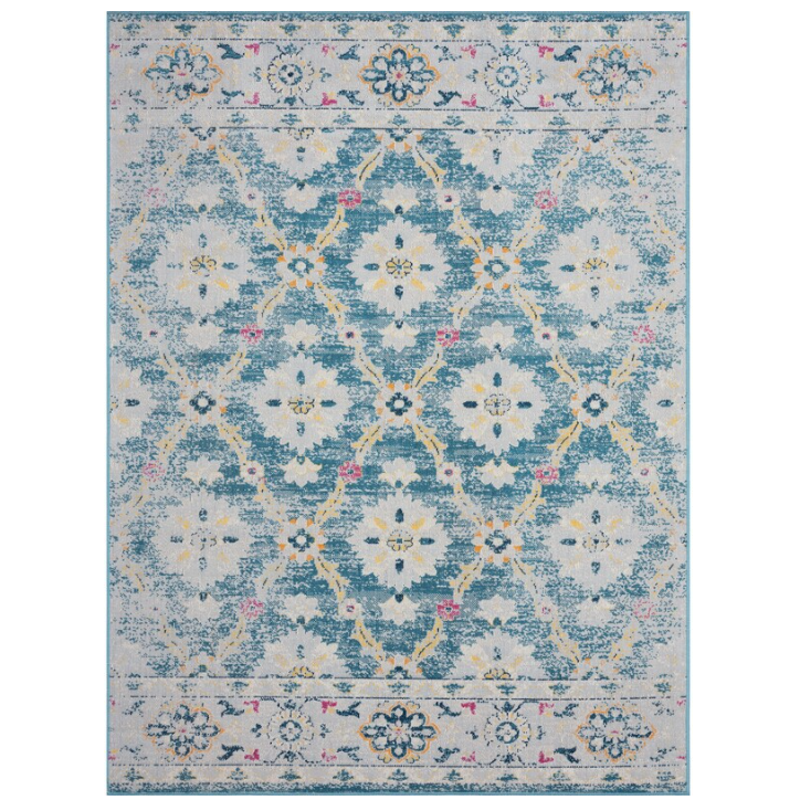 Alfombra Antiquity azul y amarillo Polipropileno 2.40 x 3 mts