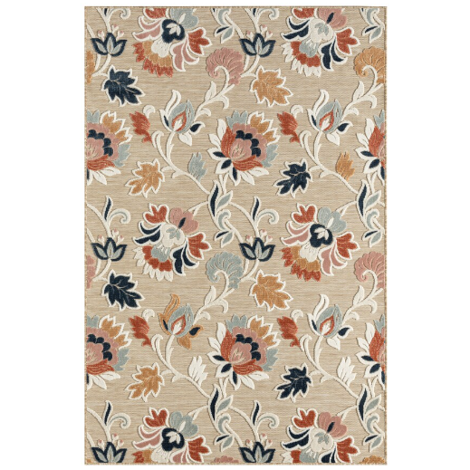 Alfombra Veranda con flores multi color 1.52x 2.13 mts