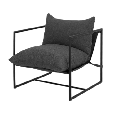 Sillon moderno con marco de metal gris oscuro