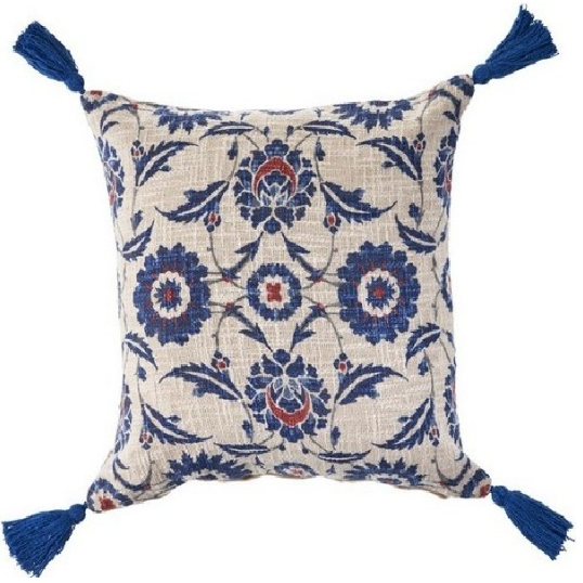 Cojin Decorativo Diseño Mandalas Azul Real