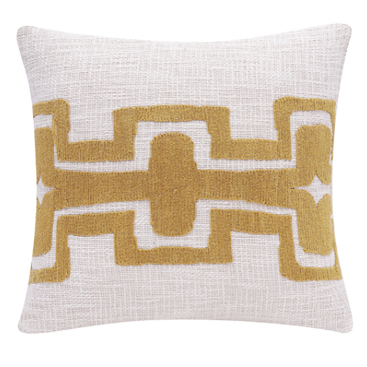 Cojin Decorativo Crema Detalle Tejido a Mano