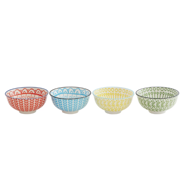 Cuenco Estampado a Mano, Colores Varios