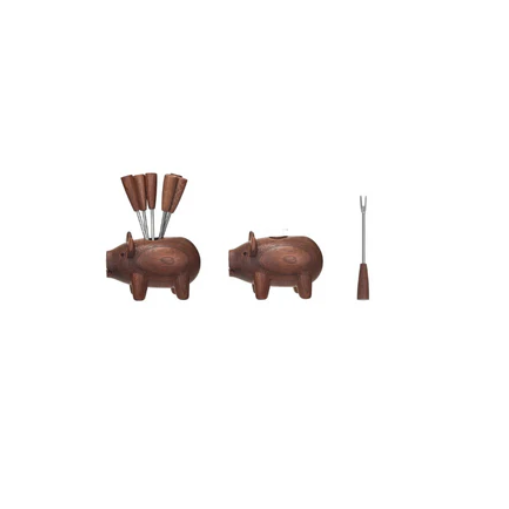 Soporte Para Tenedores en Forma de Cerdito