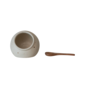 Salero crema moteado con cuchara
