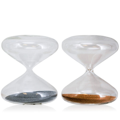 Reloj de arena de 5.5"x4.5" de multicolor de vidrio mediano