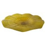 Plato de vidrio grande con ondas en color amarillo