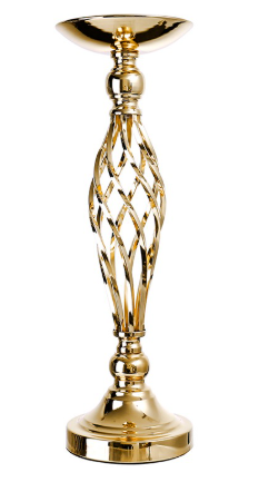 Candelabro de metal tono dorado 22.8"