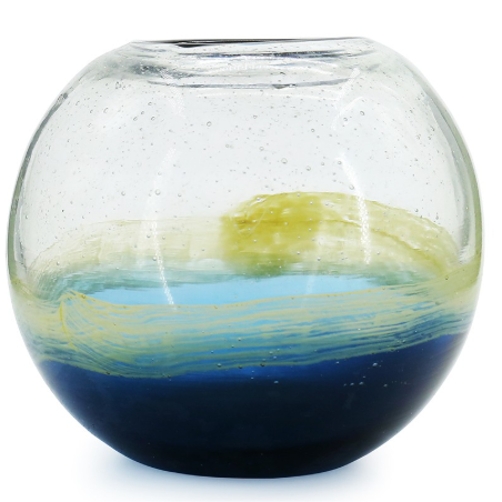 Jarron de cristal redondo multicolor 7.5"