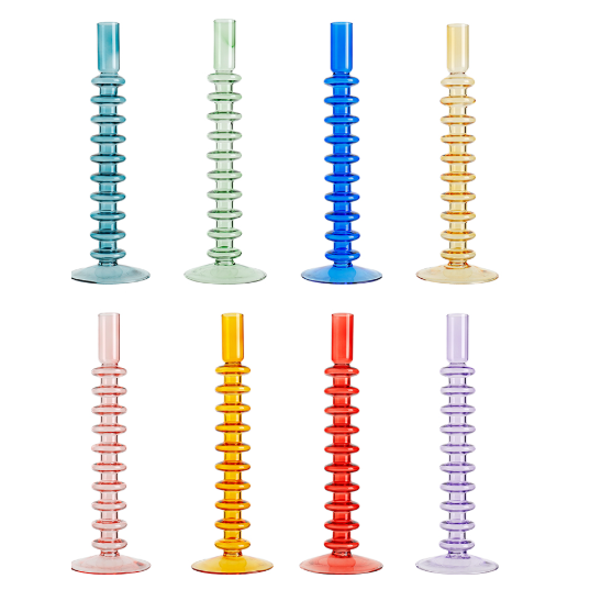 Portavelas de Vidrio en Colores