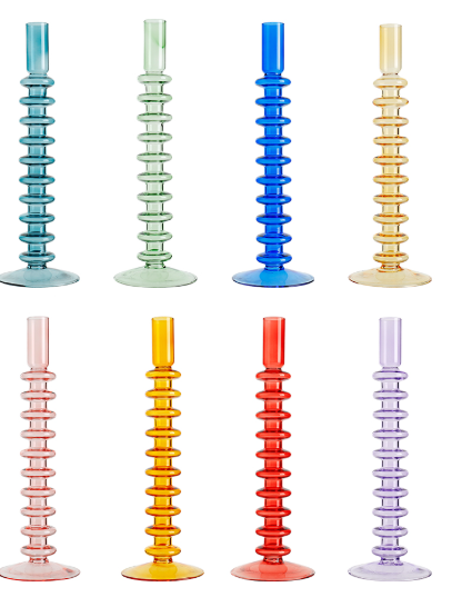Portavelas de Vidrio en Colores