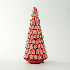 Arbol navideño rojo con destellos de brillantina h 12.5 d 5.5"