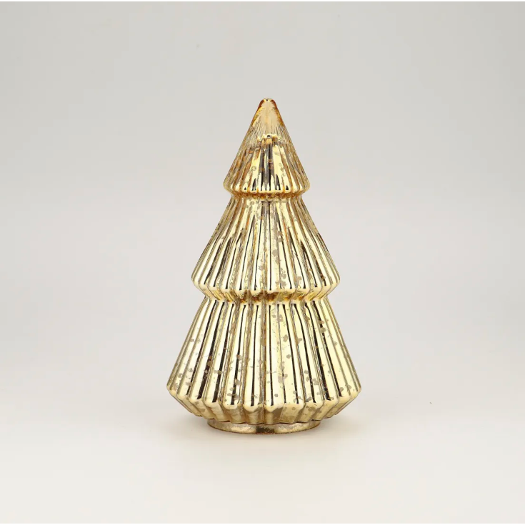 Arbol de navidad decorativo en escala champan 10.5″