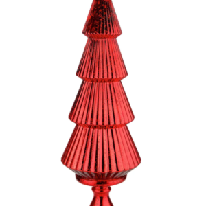 Arbol de navidad decorativo rojo 40" base alta