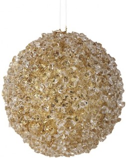 Esfera navideña con glitter color champagne