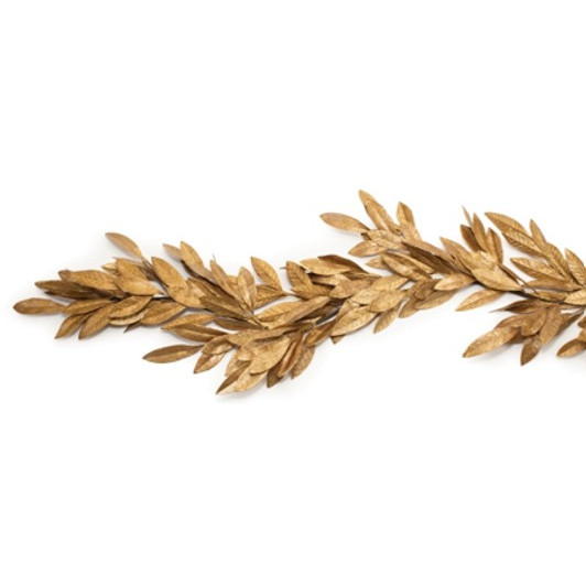 Guirnalda navideña de hojas de doradas