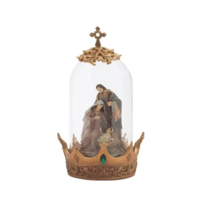 Cupula navideña con sagrada familia 14"