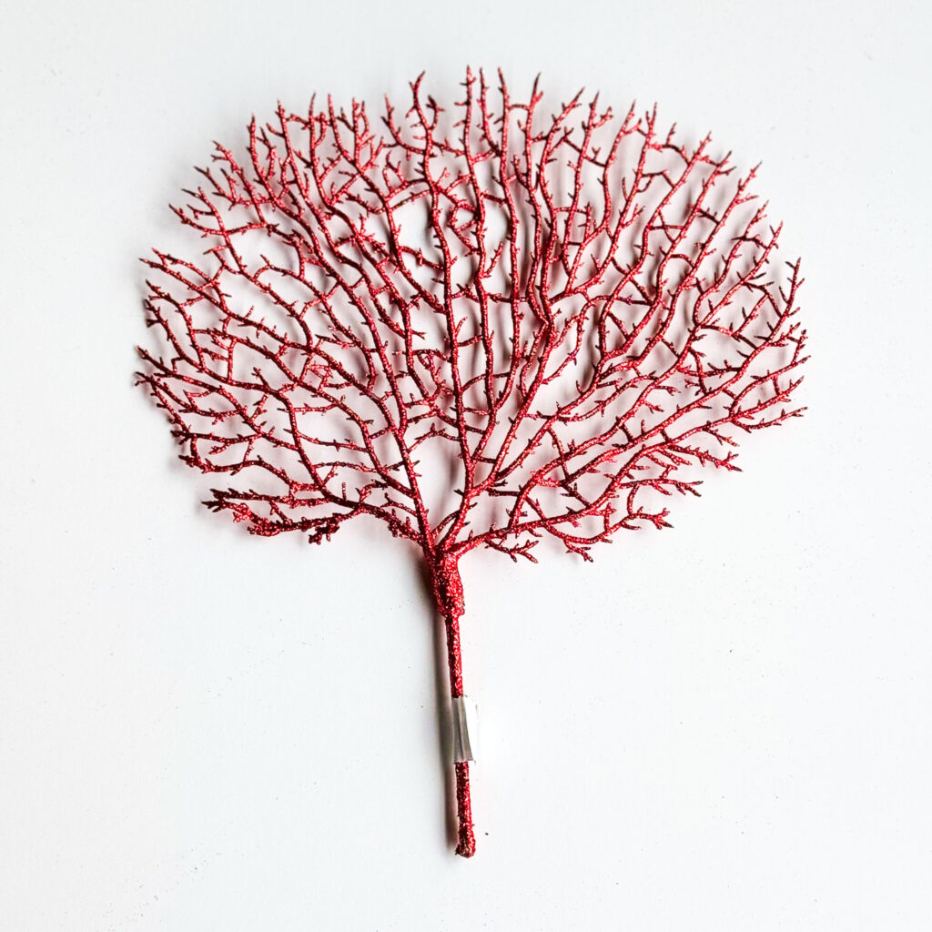 Rama de alga pequeña brillantina roja