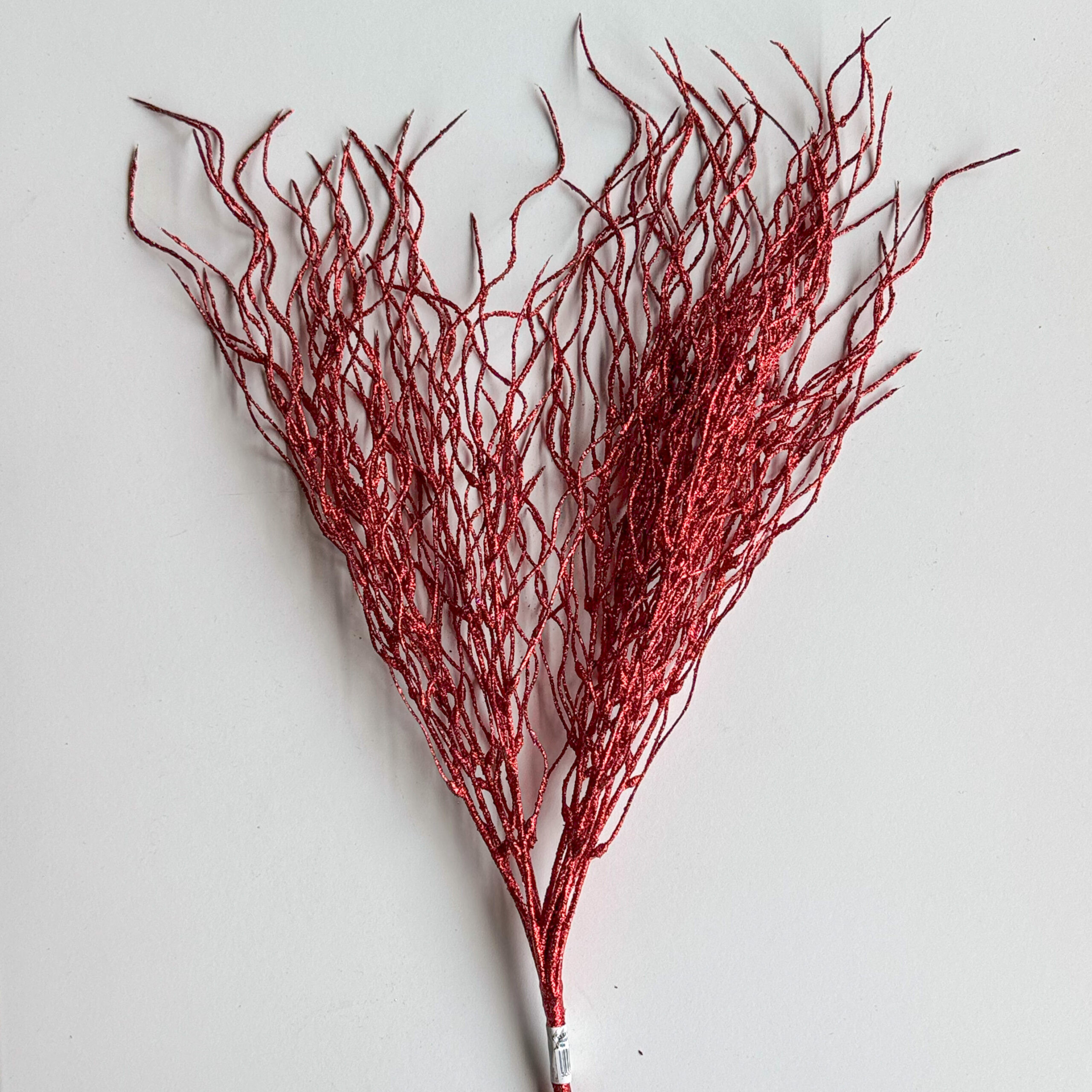 Ramo de enrredo navideño brillante rojo