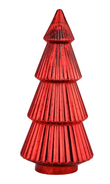 Arbol de navidad decorativo en escala rojo