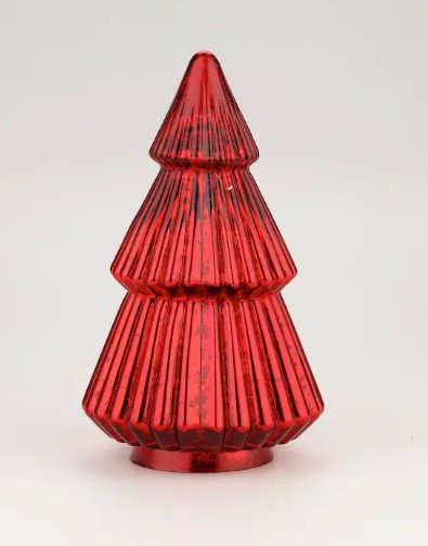 Arbol de navidad decorativo en escala rojo