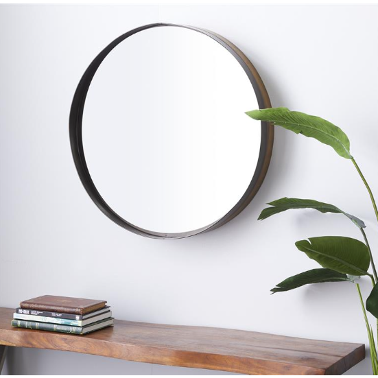 Espejo de Pared de Madera y Metal