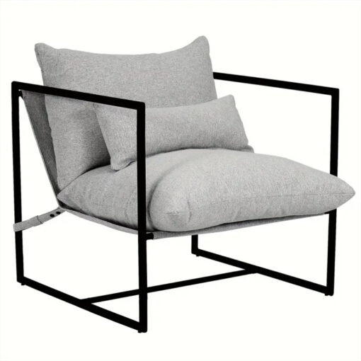Sillon Moderno Gris Claro Marco de Meltal