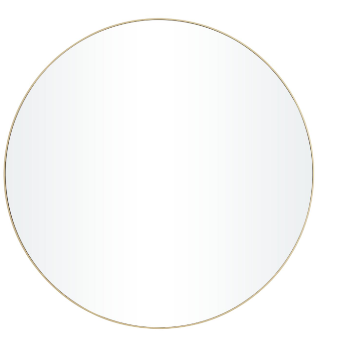 Espejo Circular de Pared Borde Dorado