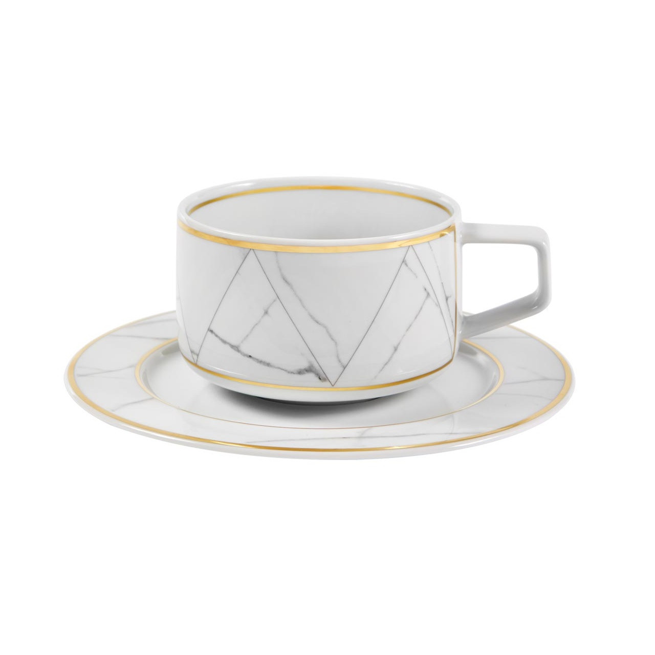 Taza té con platillo vajilla carrara