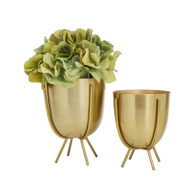 Maceta de Metal dorado Cosmopolitan set de 2