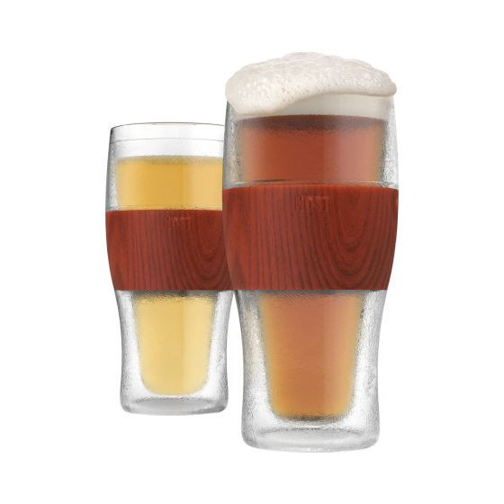 Set de 2 vasos enfriadores marron para cerveza