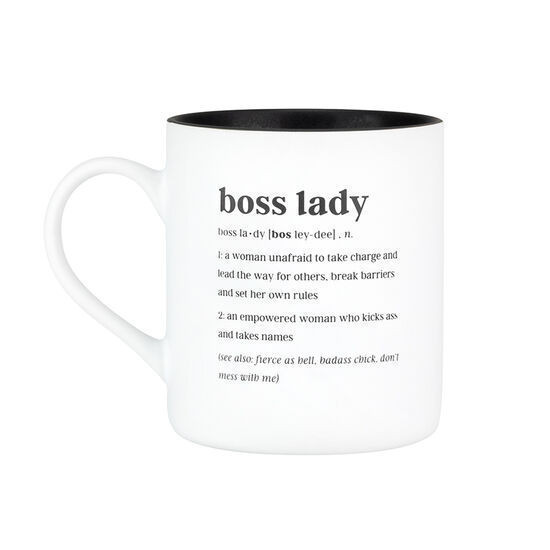 Taza boss lady color blanco y negro