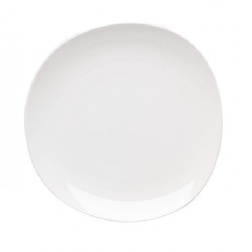Plato llano de porcelana blanca coleccion karma white