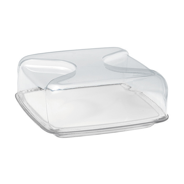 Contenedor rectangular transparente para quesos
