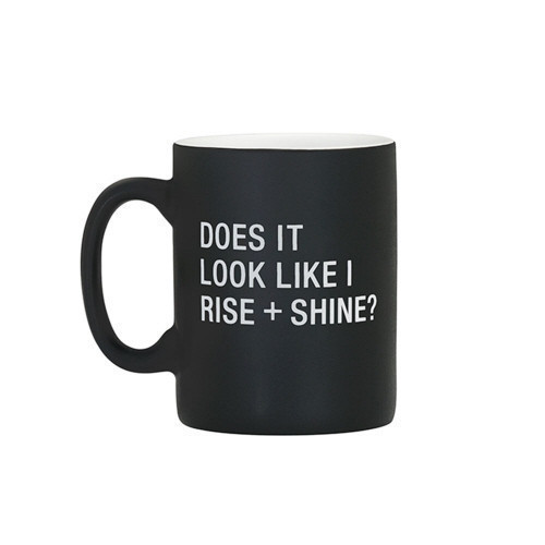 Taza negra rise & shine
