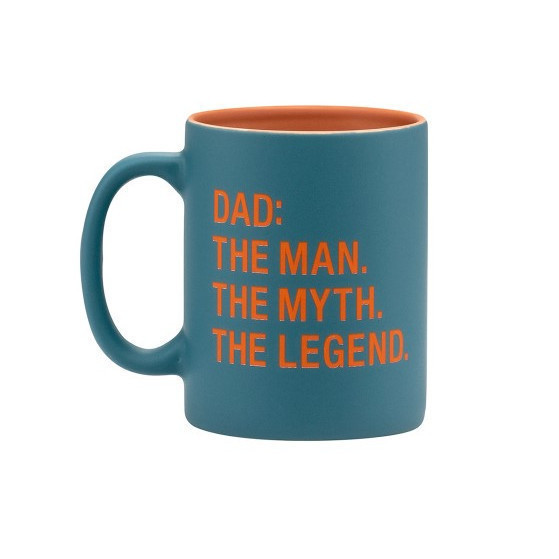 Taza celeste anaranjado por dentro dadthe legend