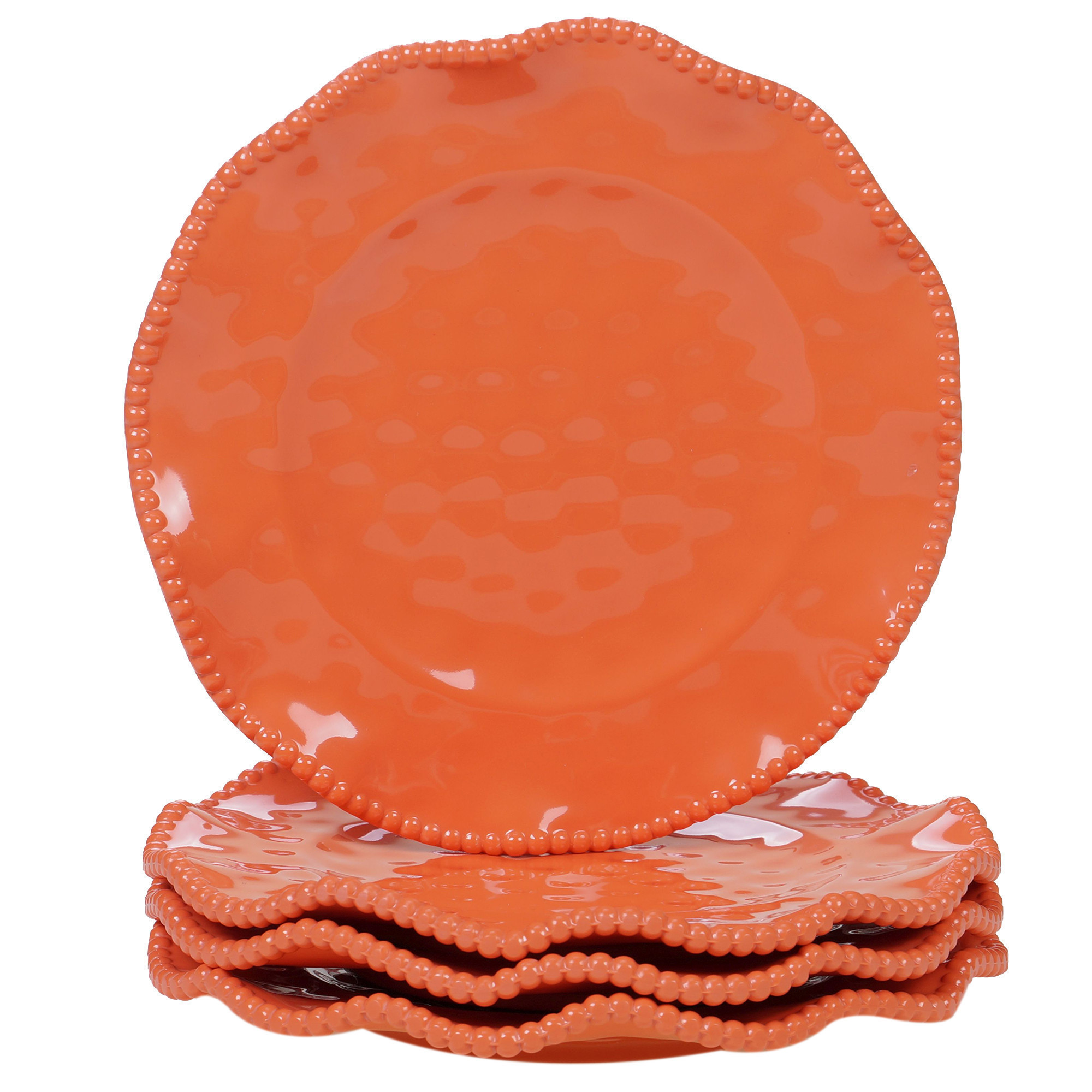 Set de 4 platos ensalada de melamina coral 9″ colección perlette