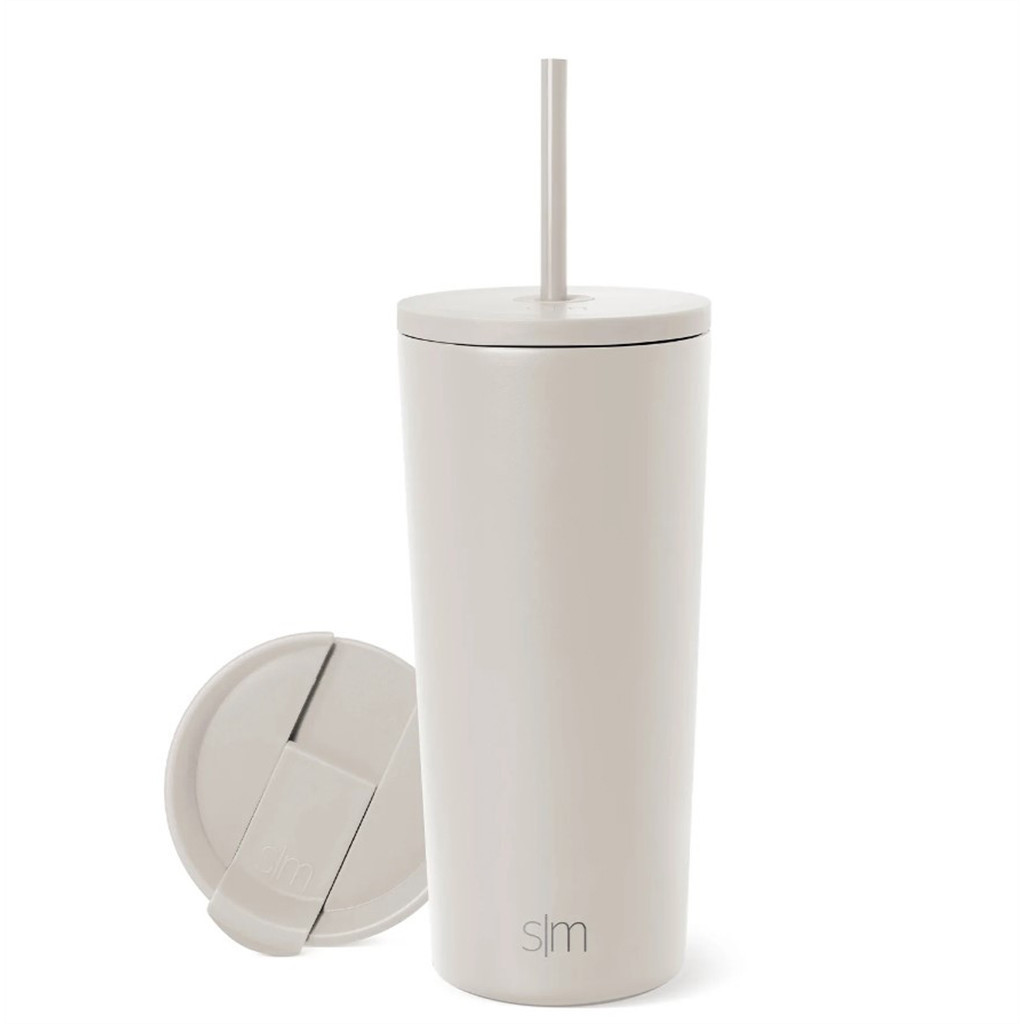 Vaso clasico con pajilla color almendra 20 oz
