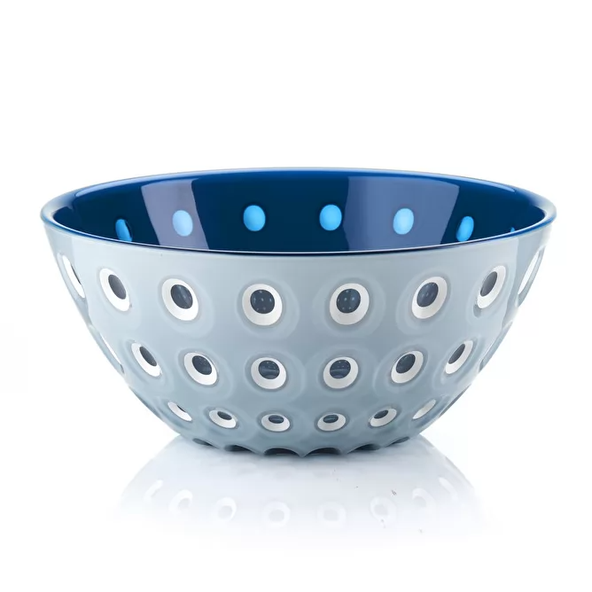 Bowl azul y blanco con circulos 25×11 cm