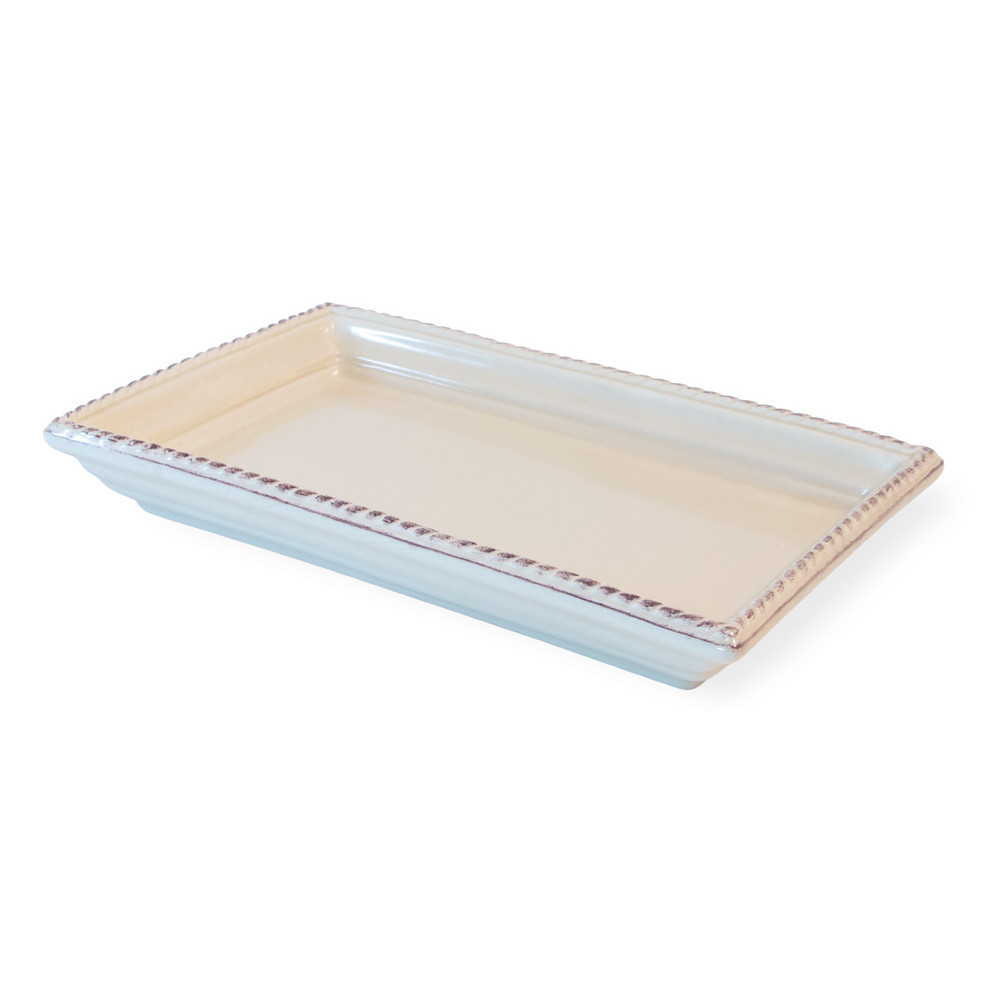 Servilletero de ceramica rectangular beige