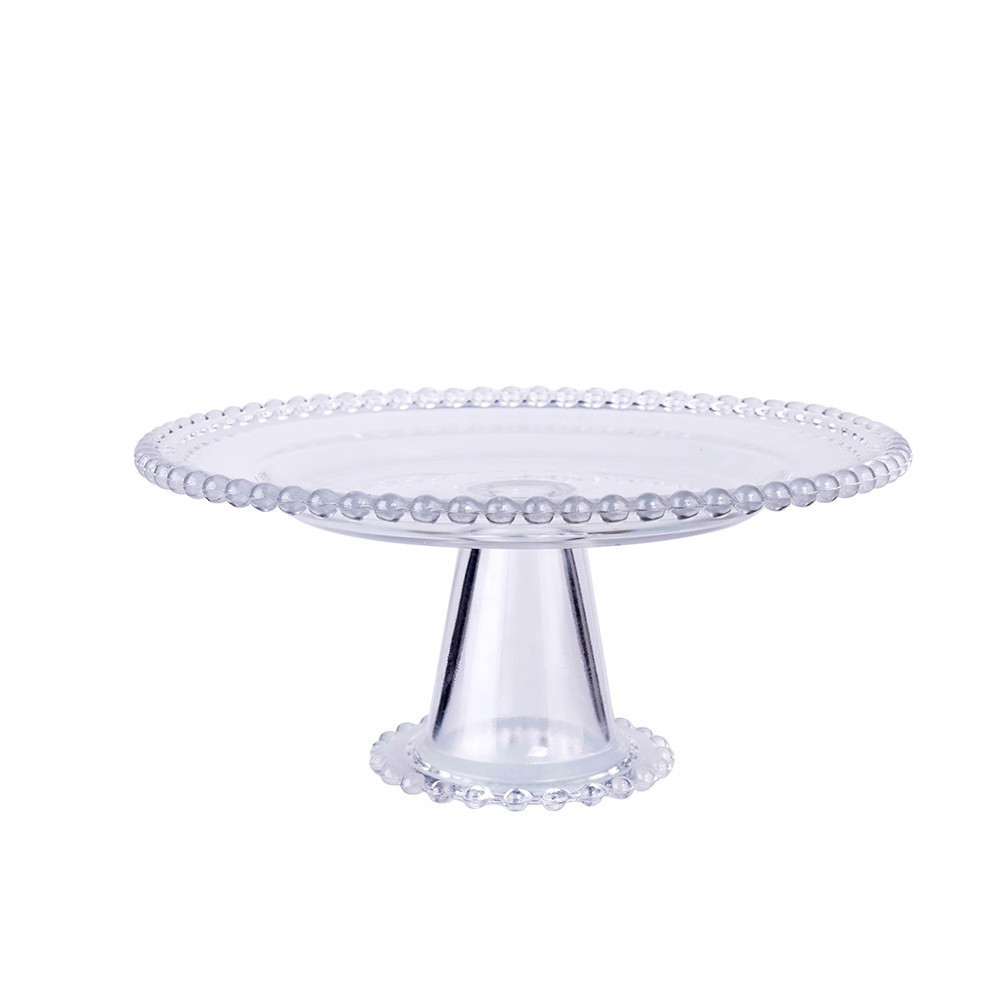 Pedestal para pastel traslucido 8.5 x 4.5″