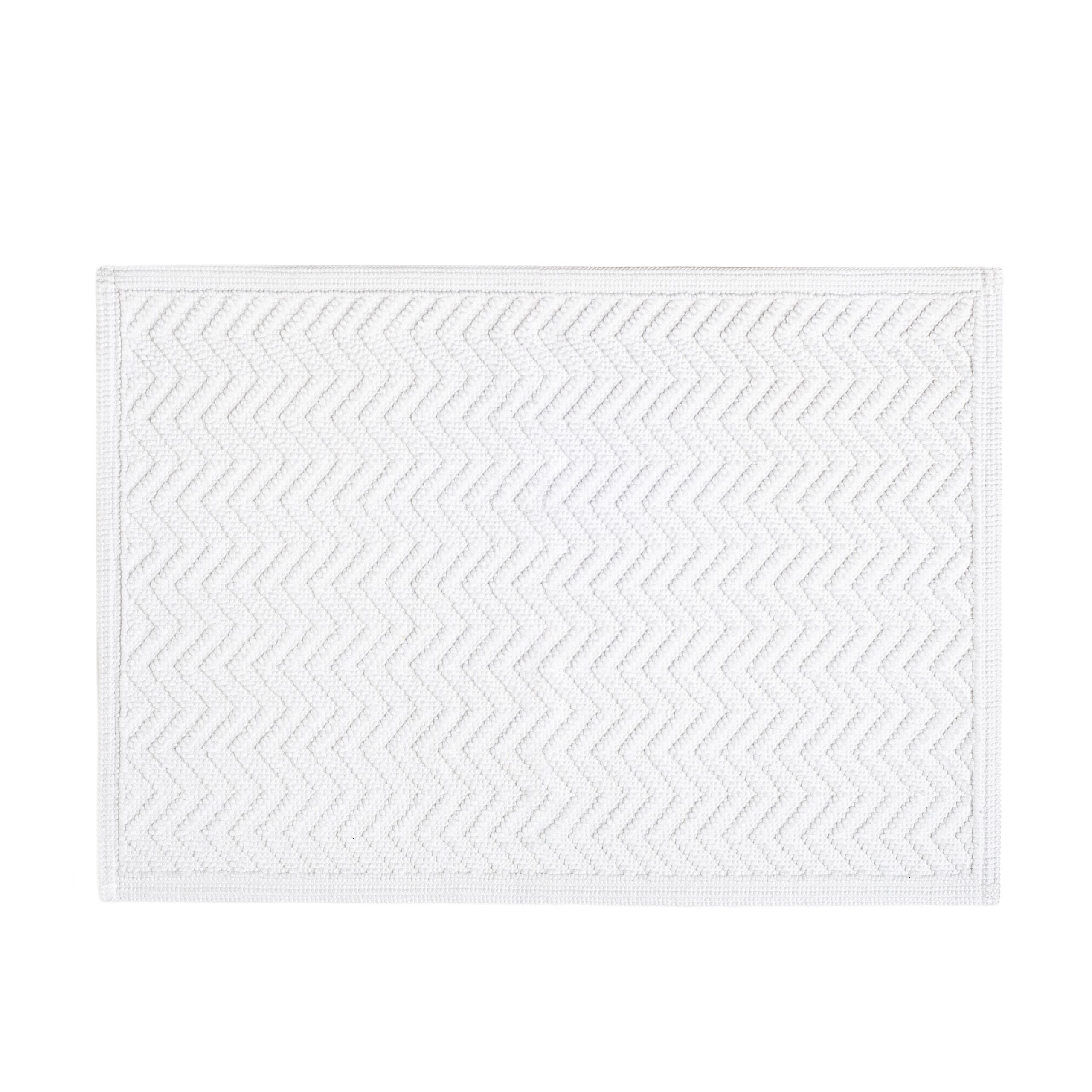 Alfombra de baño tipo toalla chevron de latex color blanco 50×80