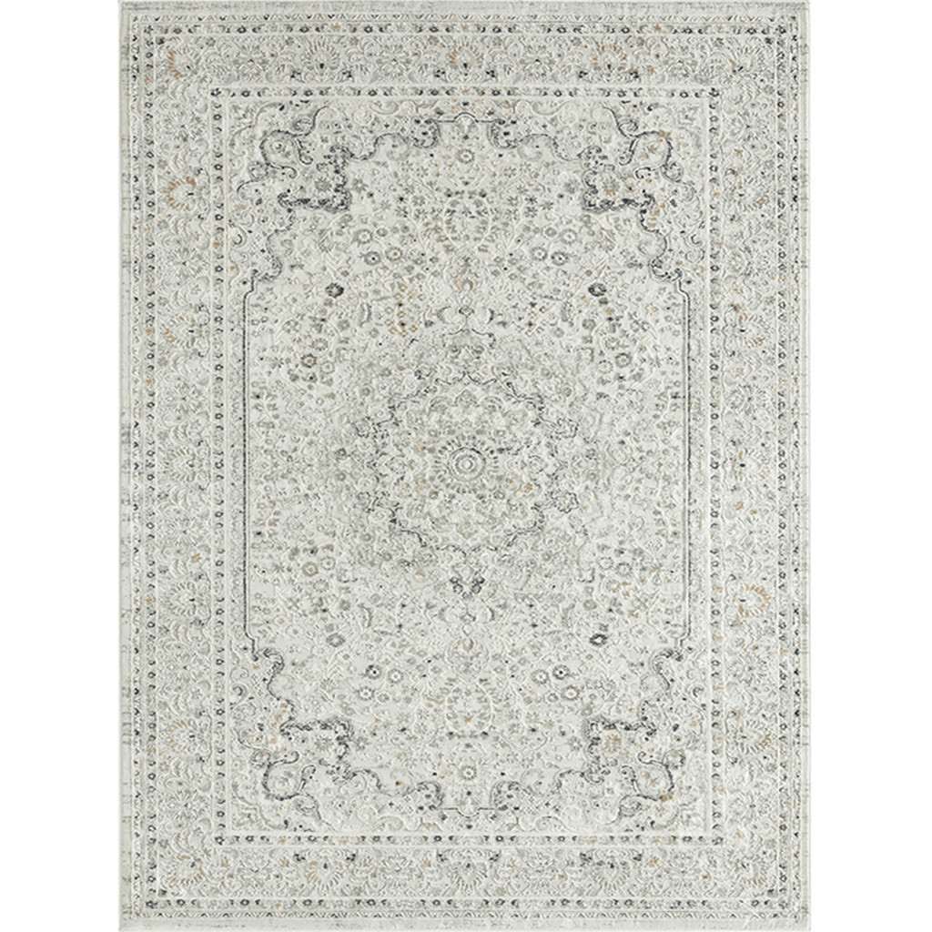 Alfombra 64 % poliester 36% viscosa  en gris 2.39 x 3.00 mts