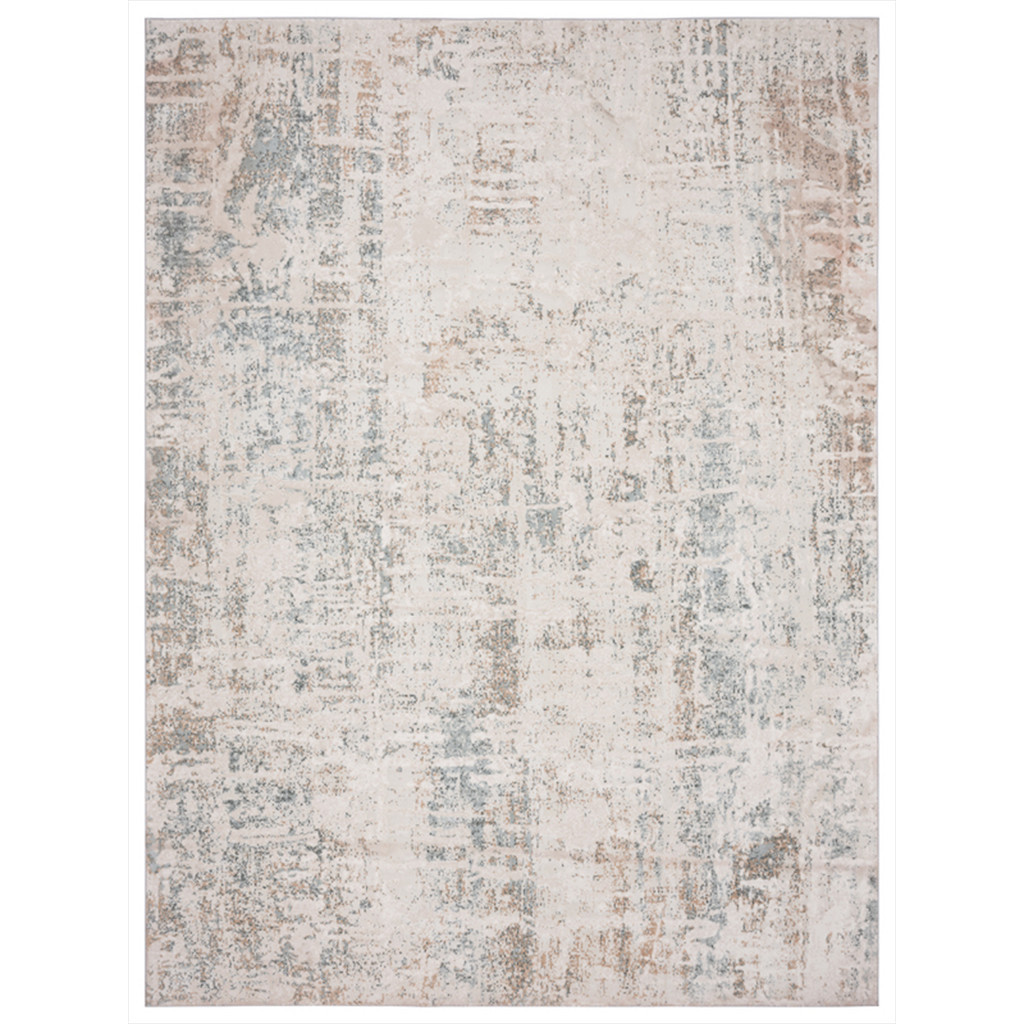 Alfombra 100 % poliester en tonos crema 1.60 cm x 2.21 mts