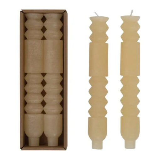 Set de 2 velas conicas totem marron sin aroma